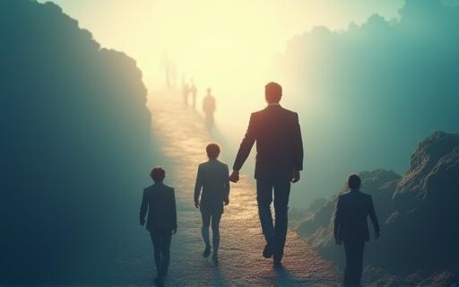 リーダーがチームを導いている様子